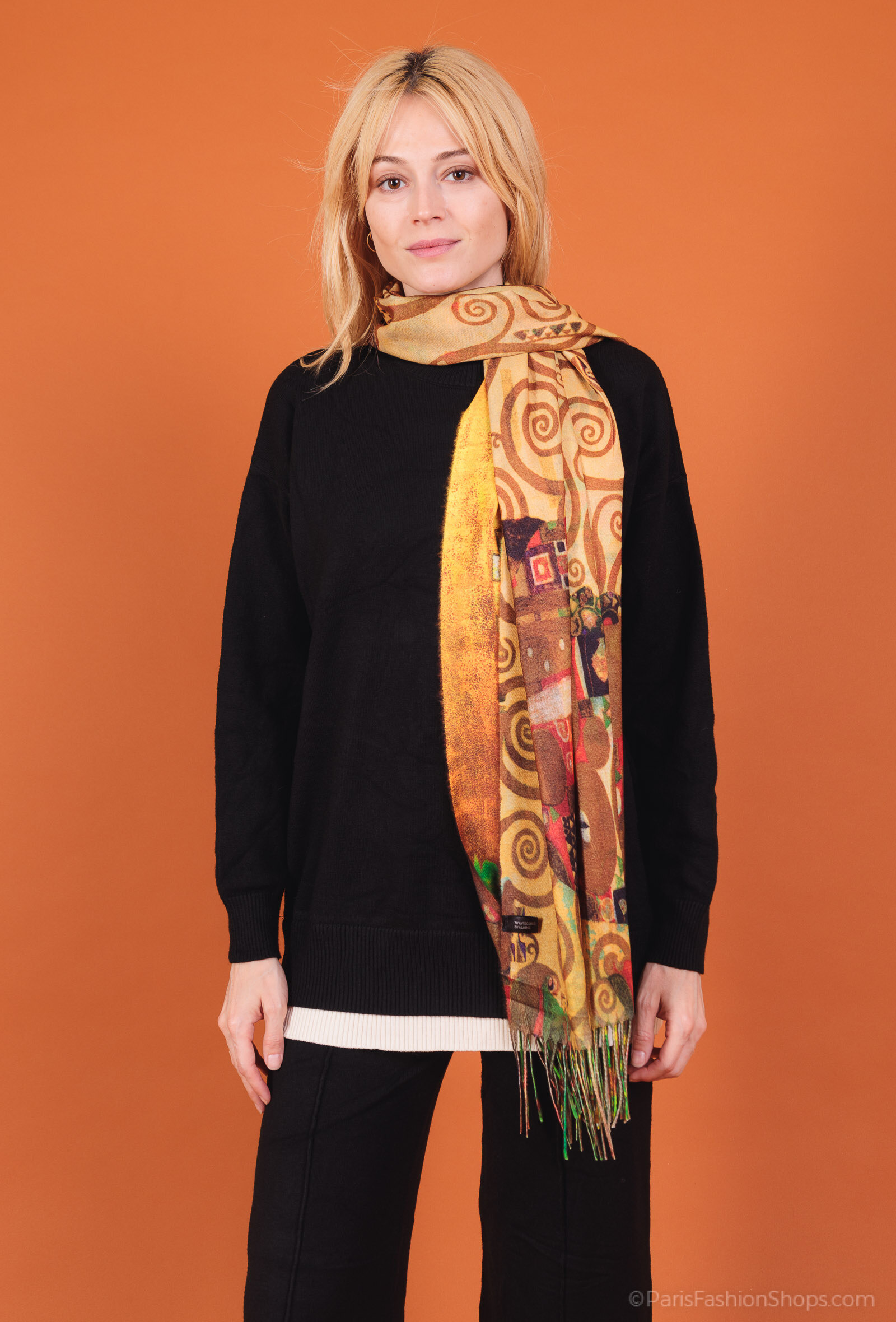 Wholesaler By Oceane - Printed scarf with fringes
