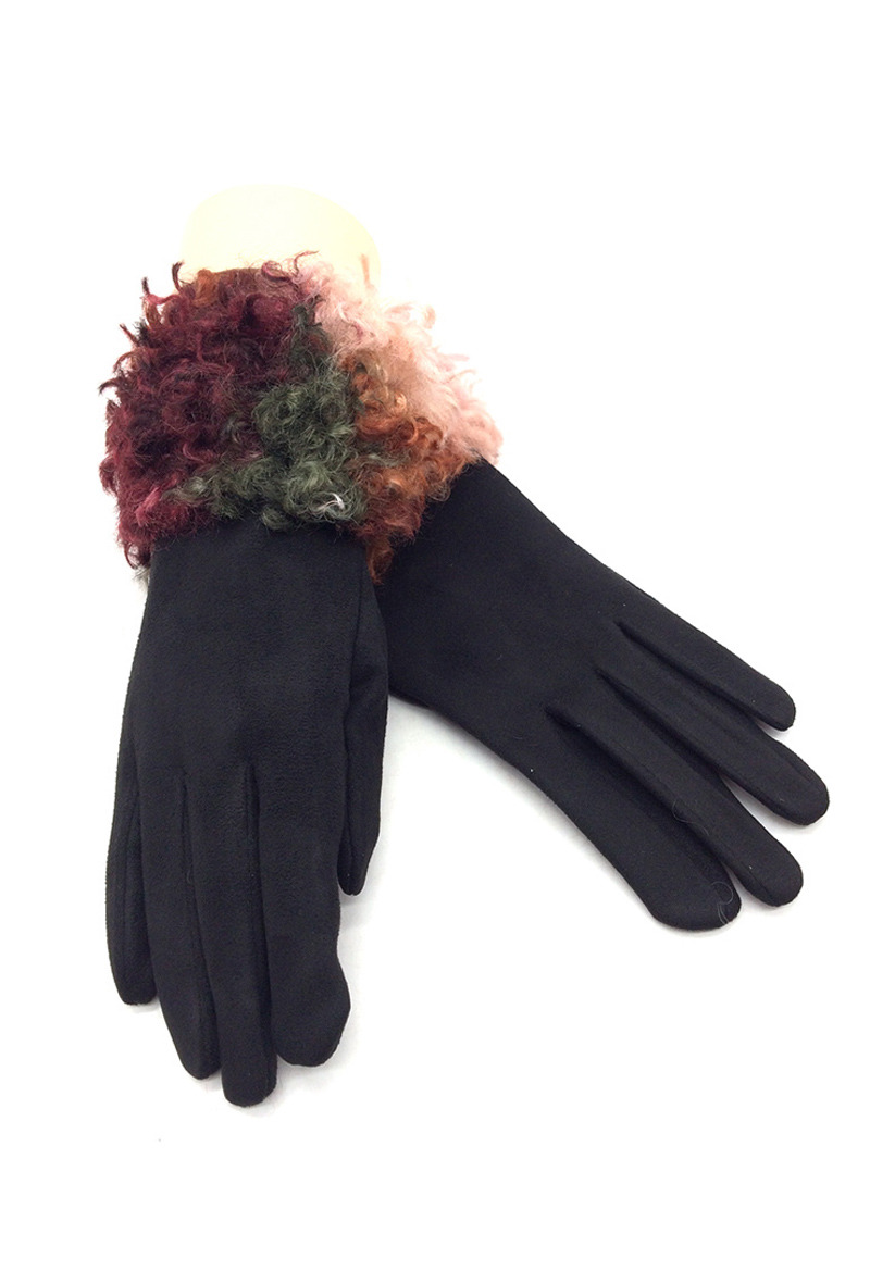 Grossiste By Oceane - GANTS TACTILE AVEC POIGNEE FAUX MOUTON FRISEE