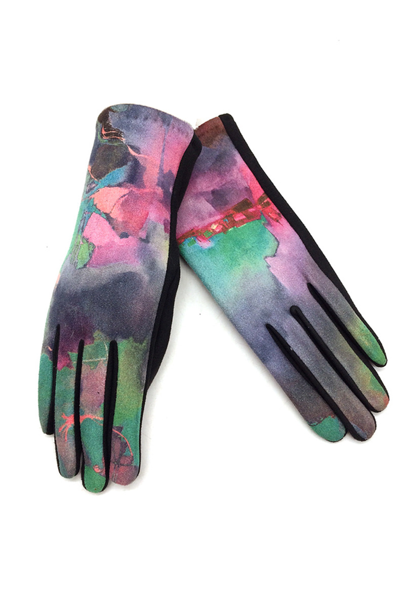 Großhändler By Oceane - HANDSCHUHE AUS ABSTRAKTER FARBSTOFF. TOUCHSCREEN-EMPFINDLICH
