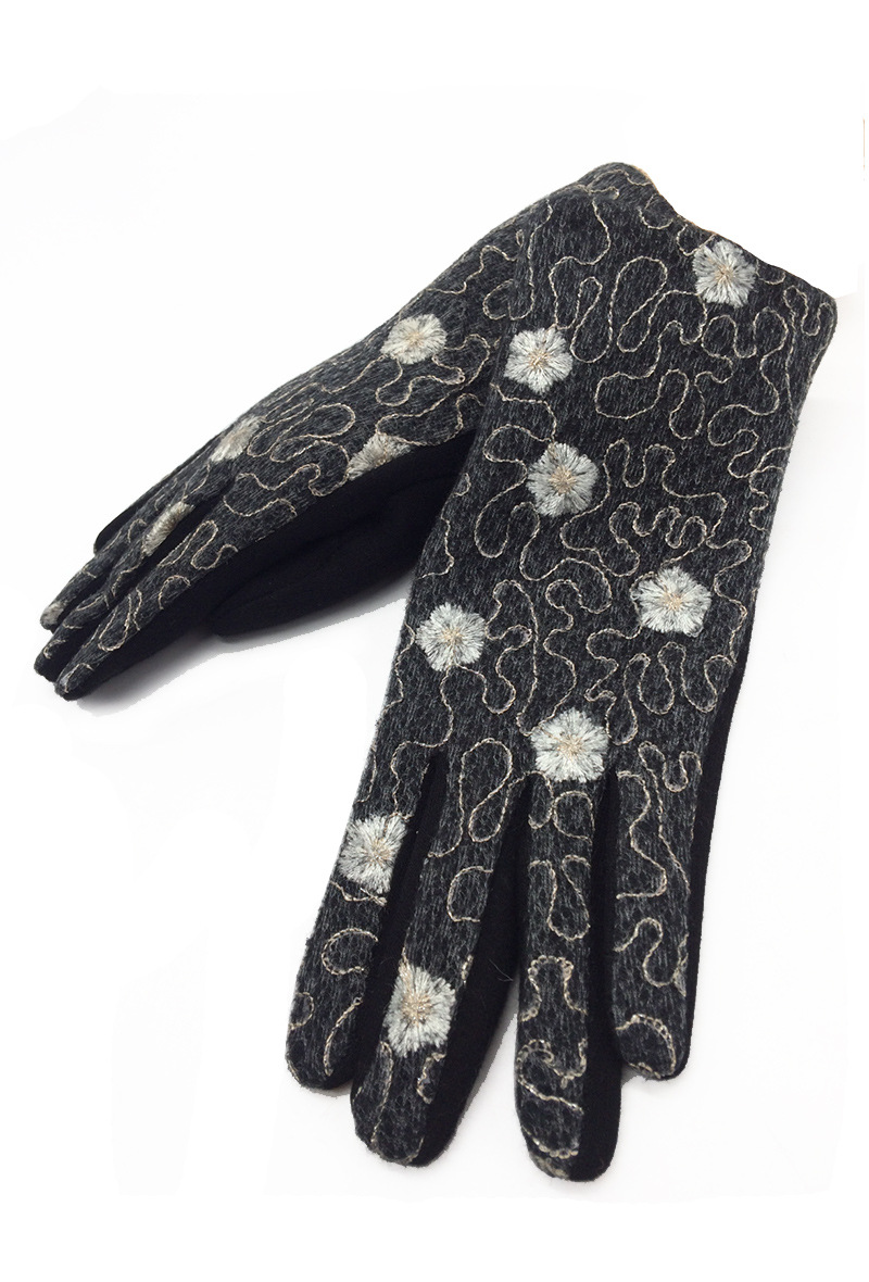 Grossiste By Oceane - GANT TACTILE AVEC BRODERIE EN FEUTRE/ MAILLE