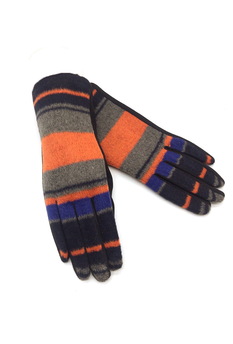Grossiste By Oceane - GANTS TACTILE AU TOUCHER DE LAINE AVEC DES BORDURES COLORÉES