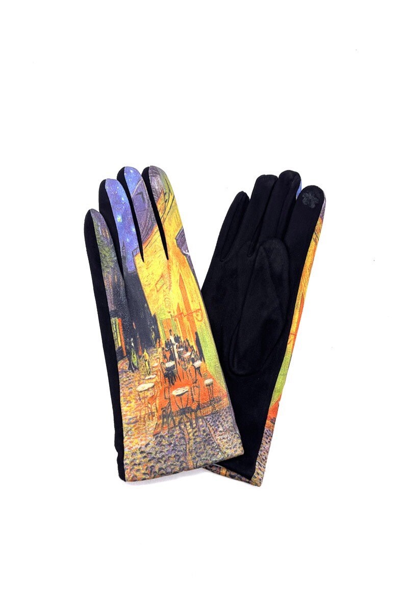 Grossiste By Oceane - Gants tactiles avec imprimé inspiré d'un tableau
