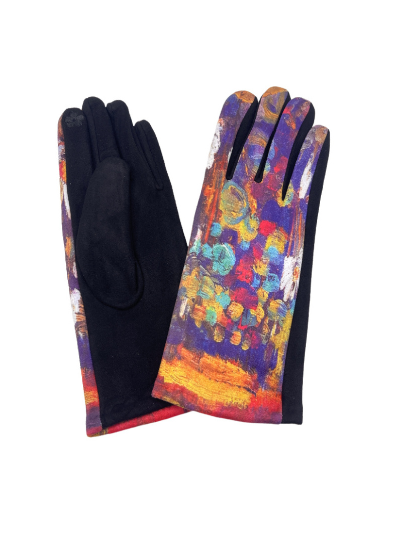 Wholesaler By Oceane - Colorful touchscreen gloves with painting illustration