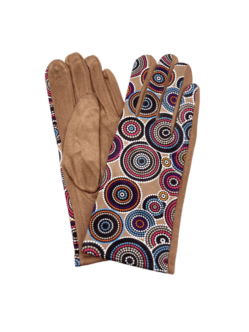 Wholesaler By Oceane - Touch sensitive gloves with geometric circle print