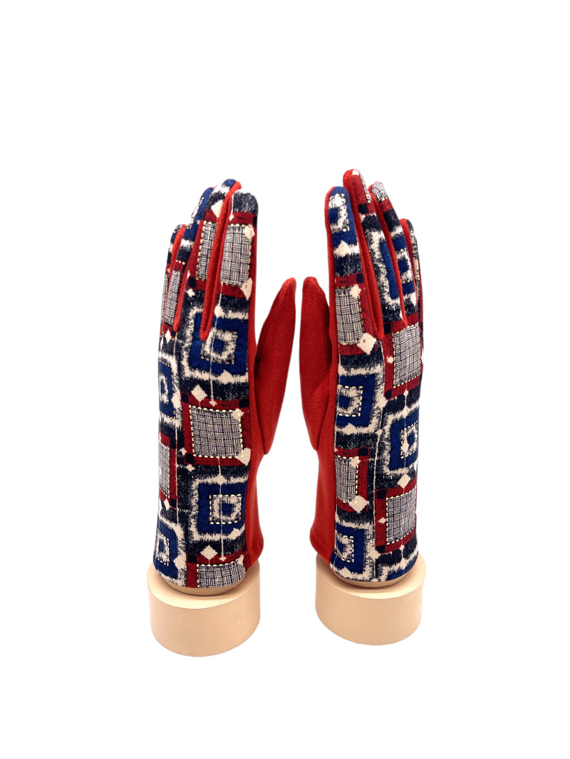 Wholesaler By Oceane - Touch sensitive gloves with geometric square tweed