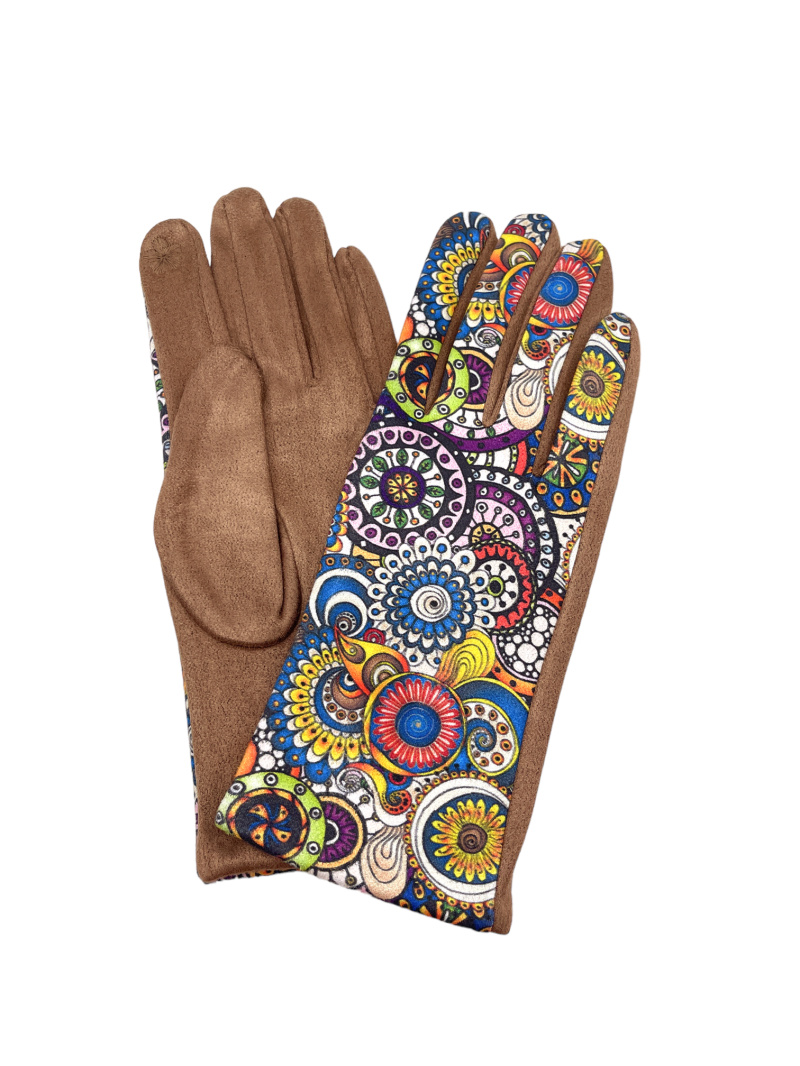 Wholesaler By Oceane - Touch sensitive gloves with geometric circle print