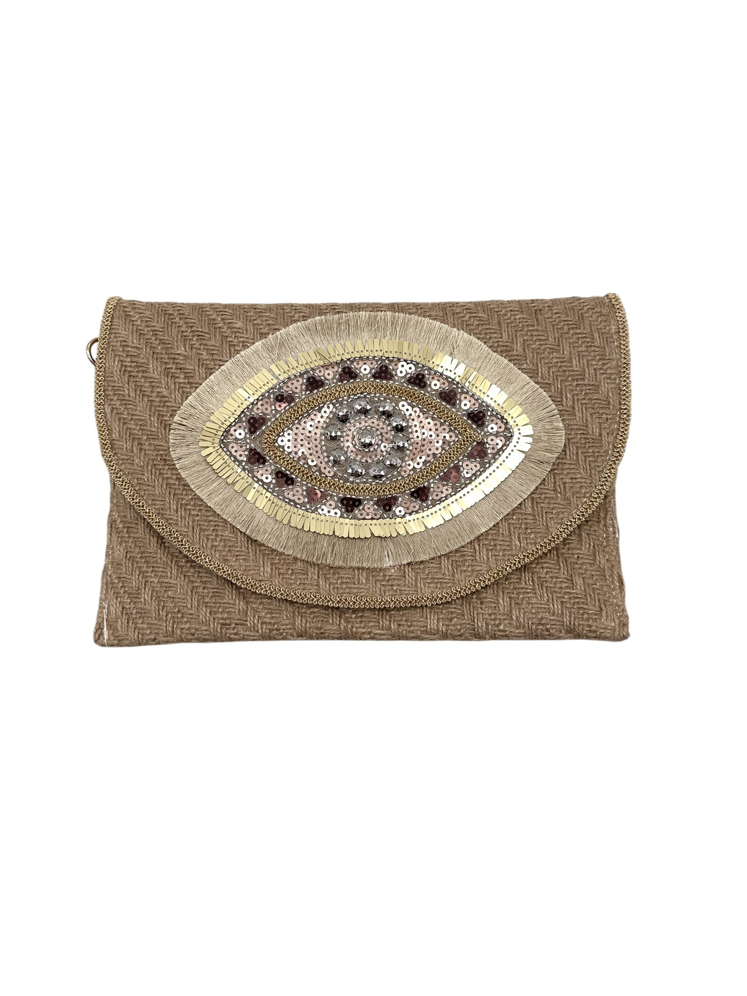 Mayorista By Oceane - Cubierta de lienzo de yute con ojo de lentejuelas
