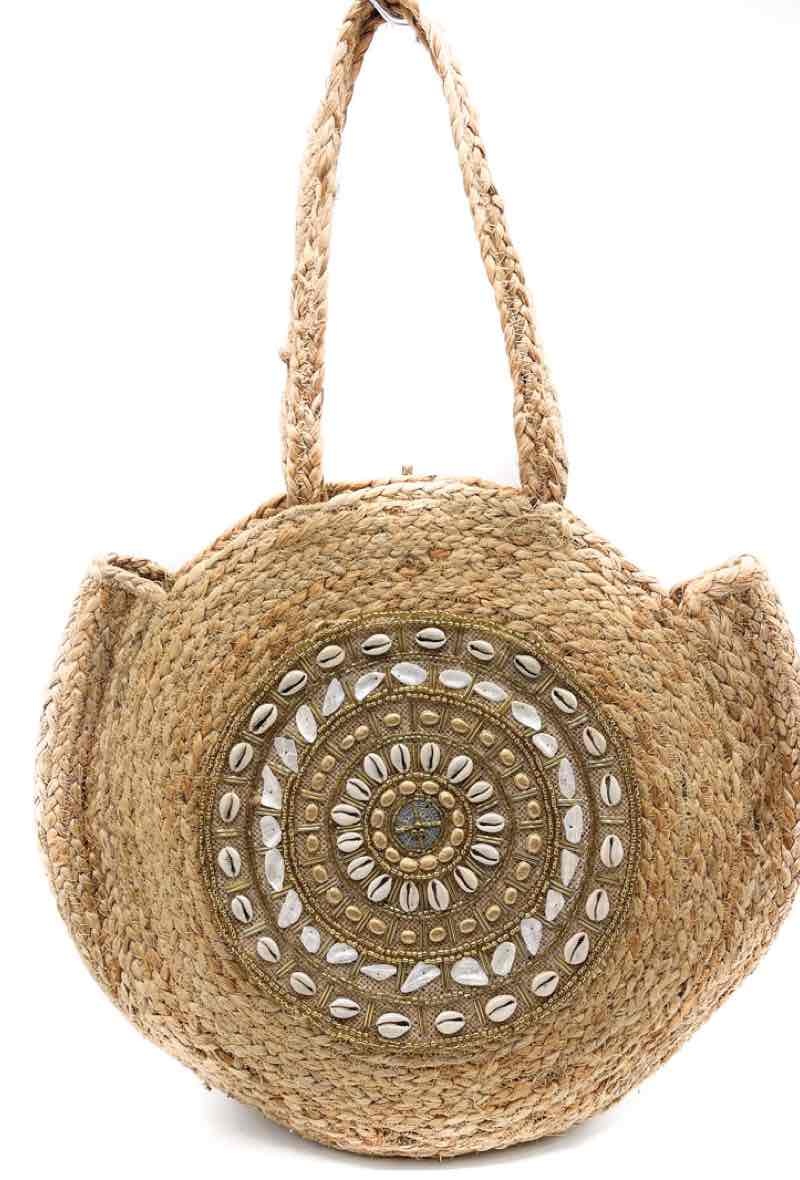 Wholesaler By Oceane - CIRCULAR WEAVED ROUND SHOULDER BAG