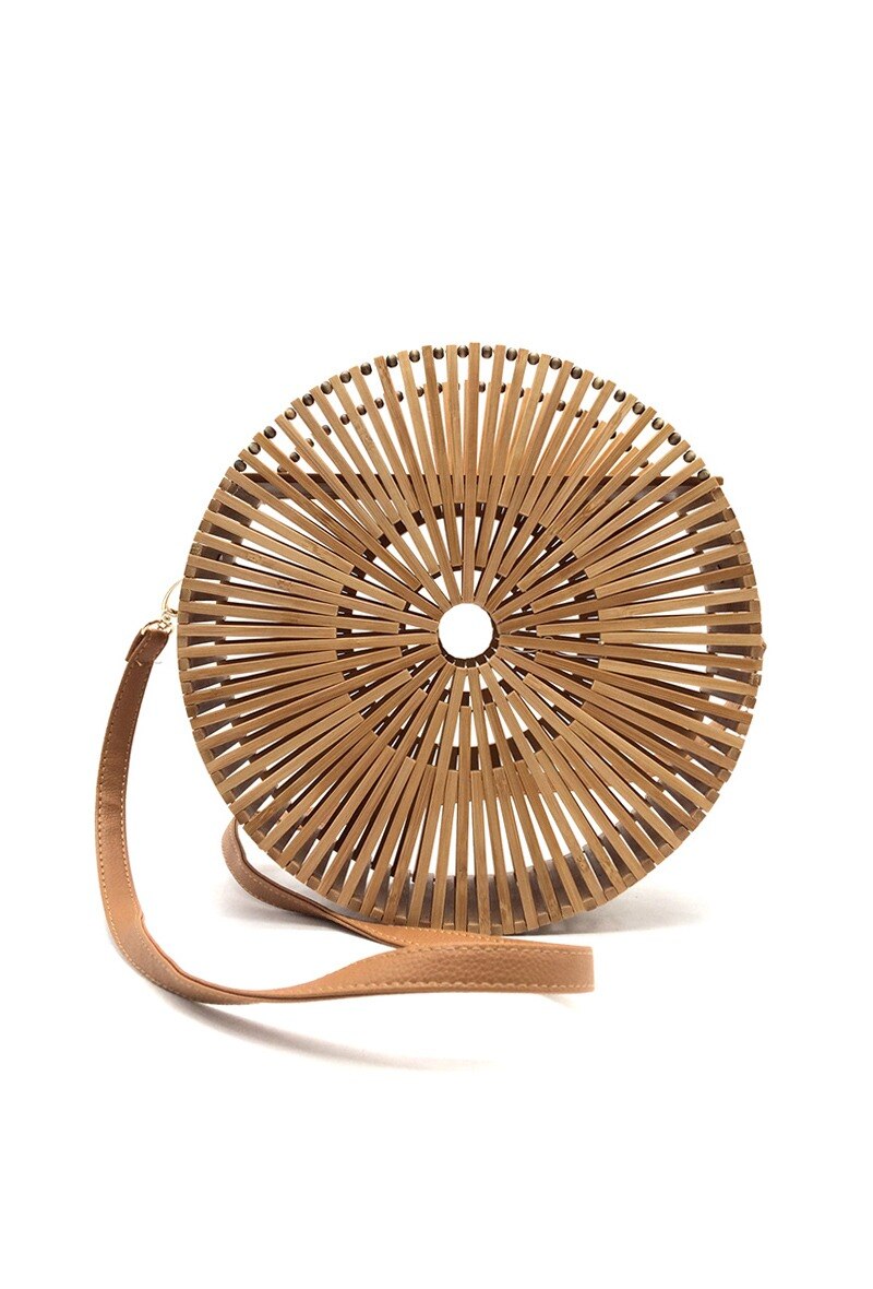 Wholesaler By Oceane - ROUND SHAPED HANDBAG HANDMADE WITH BAMBOO STICKS