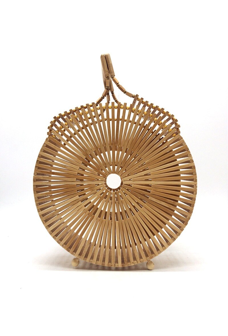 Wholesaler By Oceane - ROUND SHAPED HANDBAG HANDMADE WITH BAMBOO STICKS