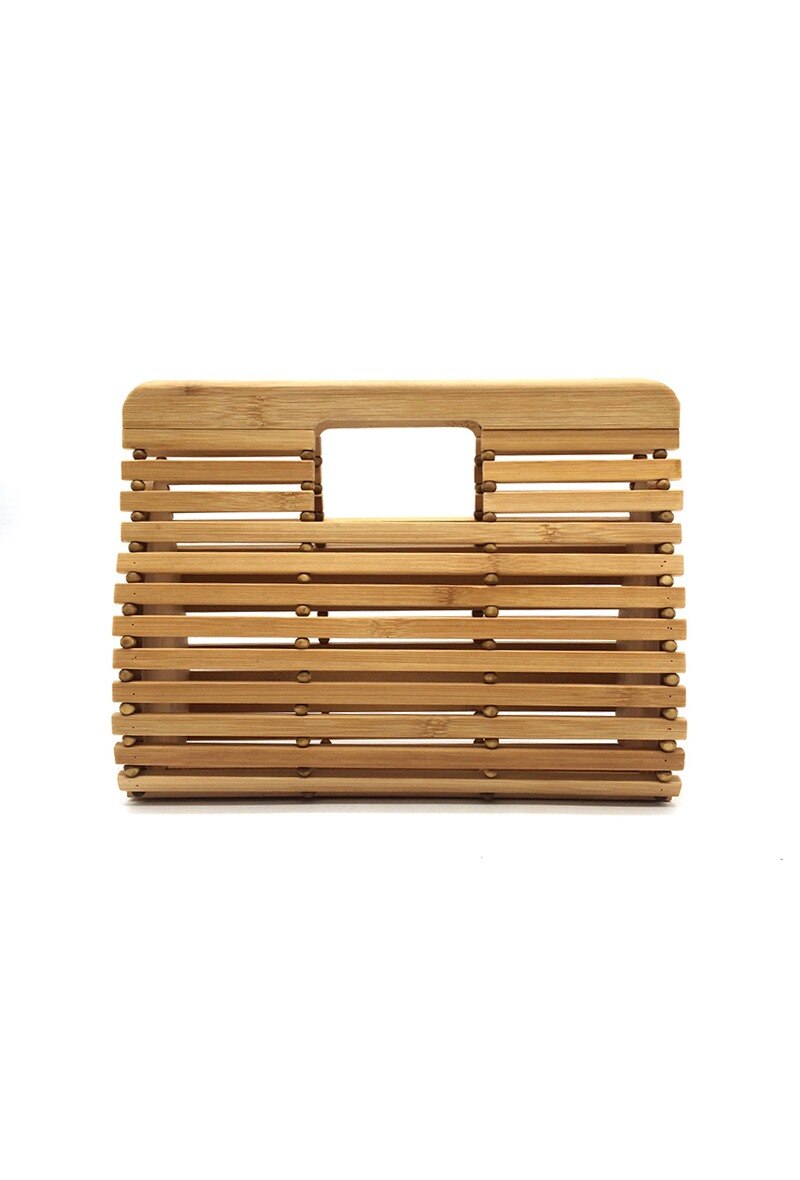Wholesaler By Oceane - HANDBAG HANDMADE WITH BAMBOO STICKS WITH TEARDROP SHAPE ON THE SIDES