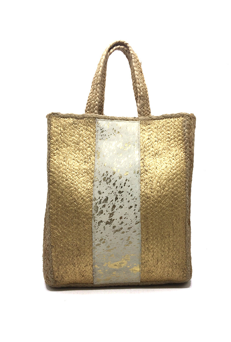 Wholesaler By Oceane - BIG RECTANGULAR FOIL PRINTED BAG MADE BY HAND