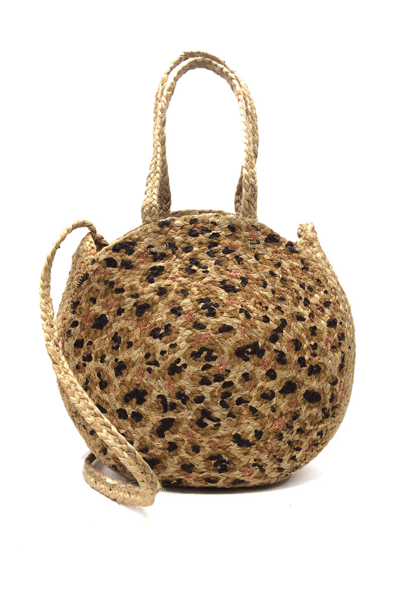 Grossiste By Oceane - SAC À BANDOULIÈRE CIRCULAIRE DÉCORÉ D'UN IMPRIMÉ LÉOPARD SUR LE DEVANT