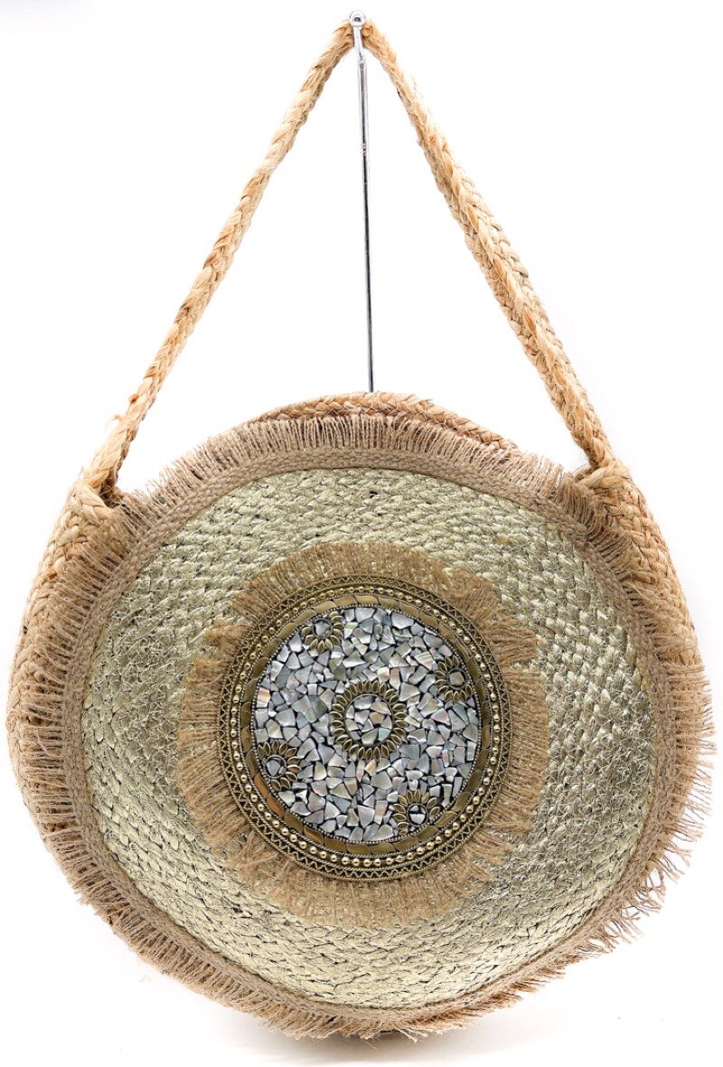 Wholesaler By Oceane - CIRCULAR WEAVED ROUND SHOULDER BAG