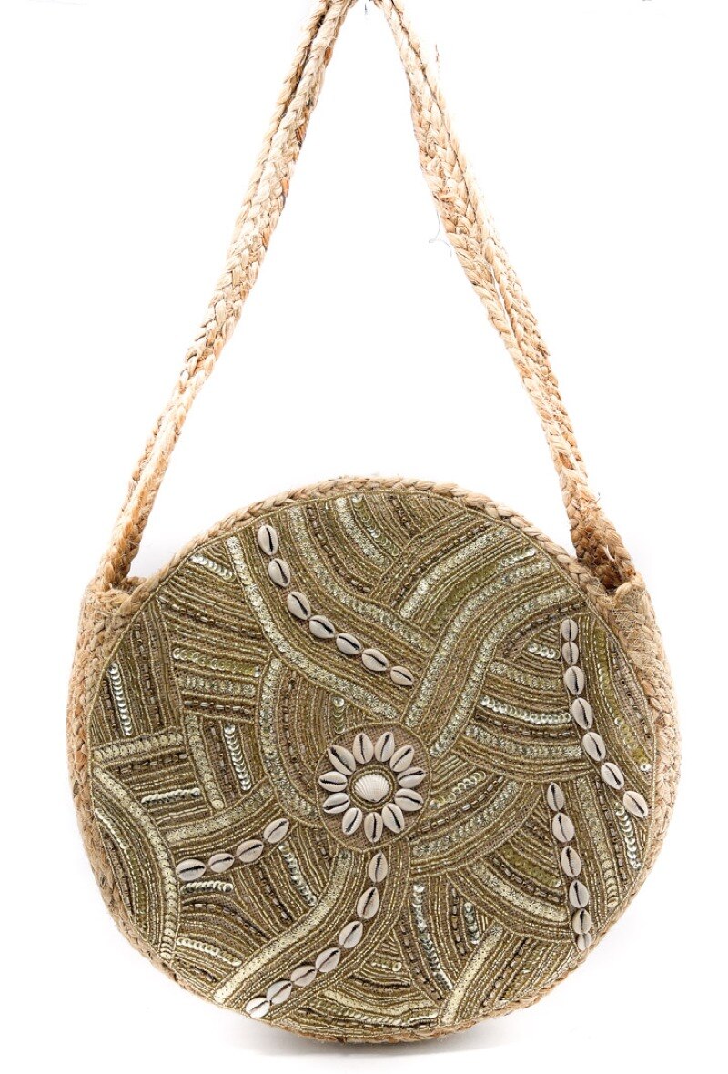 Wholesaler By Oceane - CIRCULAR WEAVED ROUND SHOULDER BAG