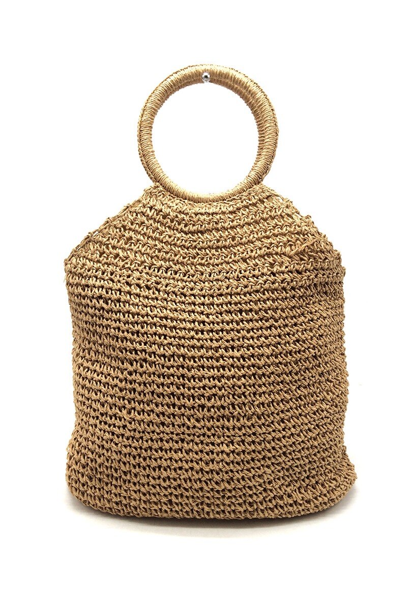 Wholesaler By Oceane - HAND WEAVED TALL BAG, SUPER LIGHT WITH ZIPPER CLOSURE