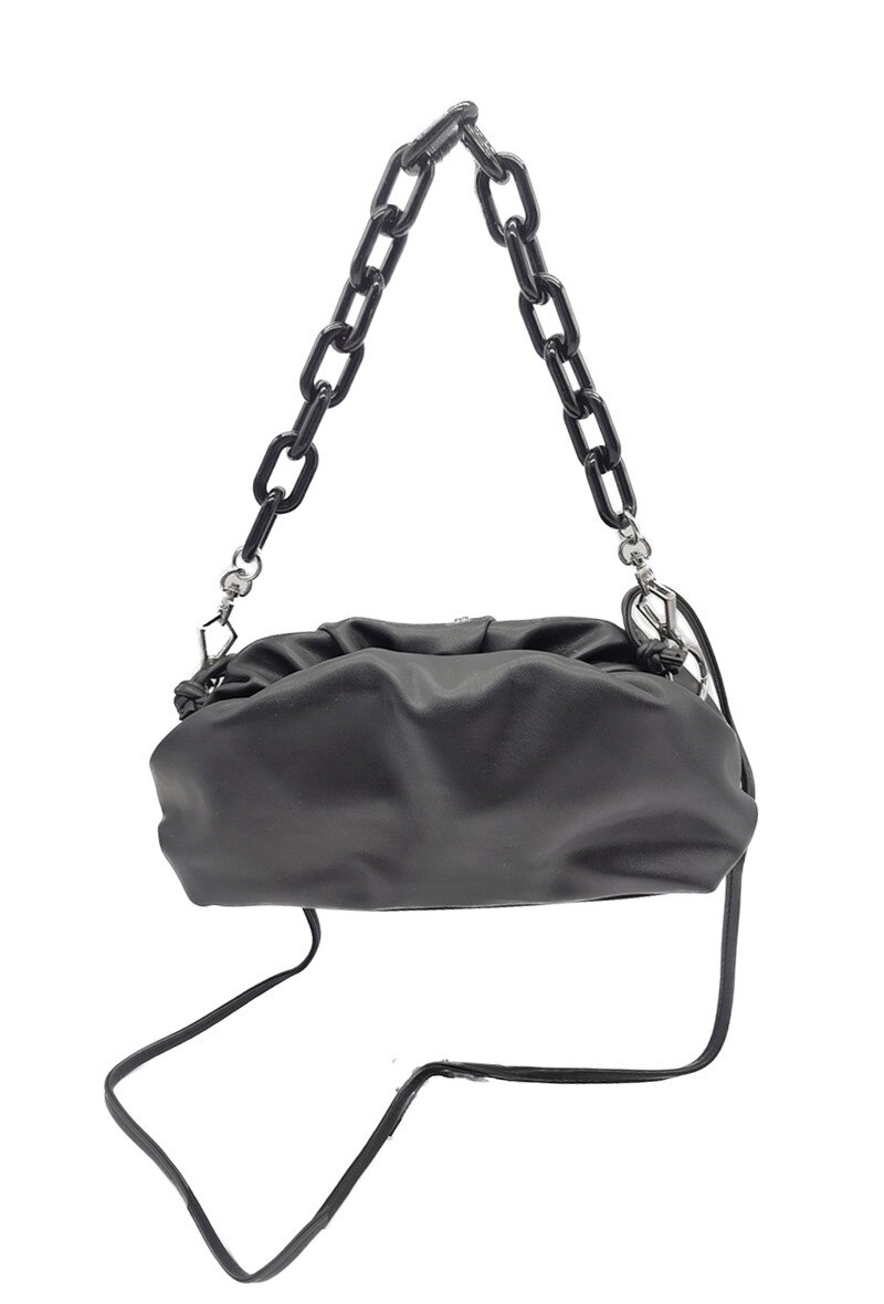Wholesaler By Oceane - 2 WAY SHOULDER HANDBAG. CHAIN SHOULDER STRAP DETACHABLE