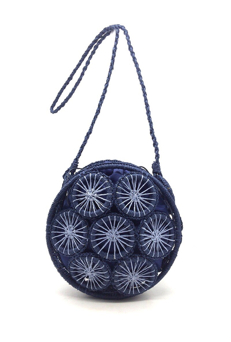 Wholesaler By Oceane - BICOLOR HAND CROCHET HANDBAG WITH MATCHING POACH BAG
