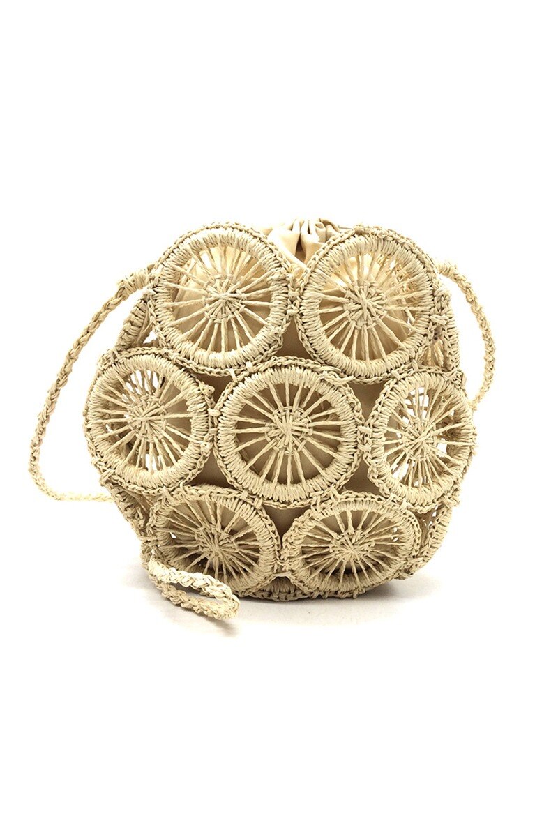 Wholesaler By Oceane - BICOLOR HAND CROCHET MINI HANDBAG WITH MATCHING POACH BAG