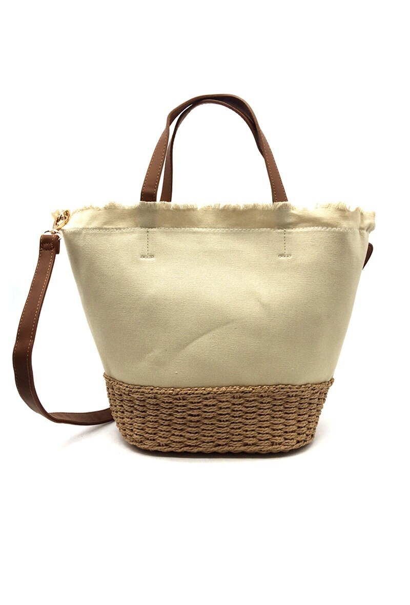 Großhändler By Oceane - MITTELGROSSE TOTE BAG IN 2 FARBEN MIT REISSVERSCHLUSS