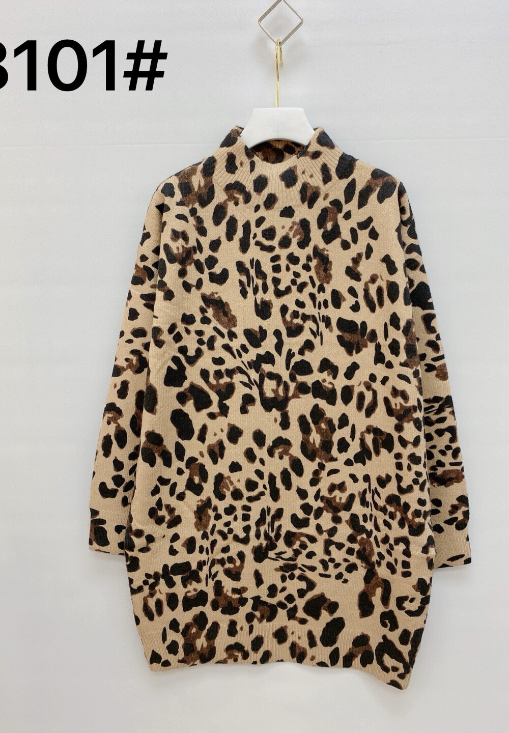 Wholesaler BY ONE - LARGE SIZE LEOPARD SWEATER