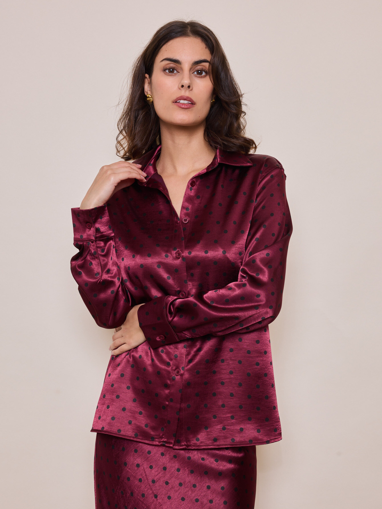 Grossiste By Swan - Chemise satinée à pois