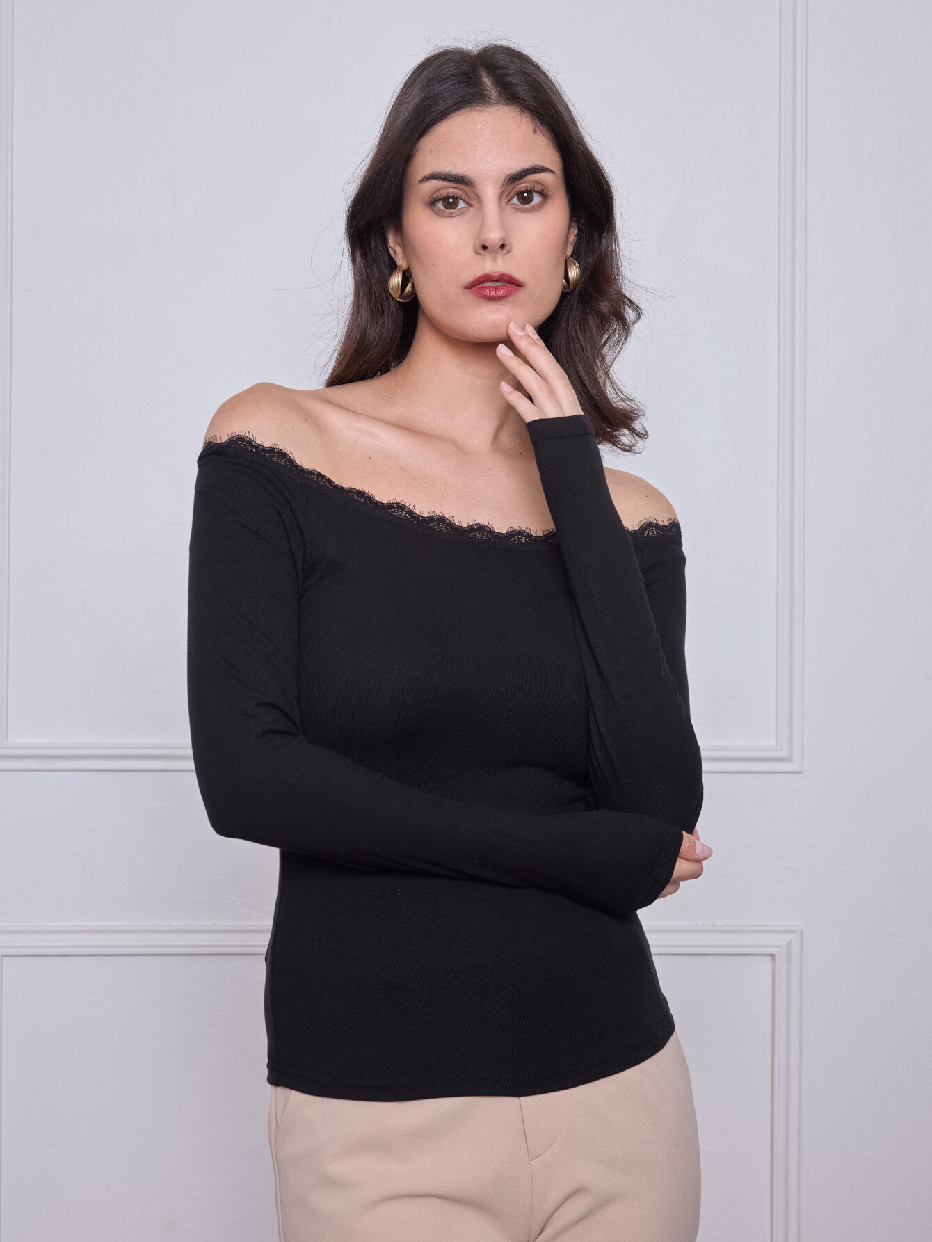 Grossista By Swan - Top con scollo in pizzo