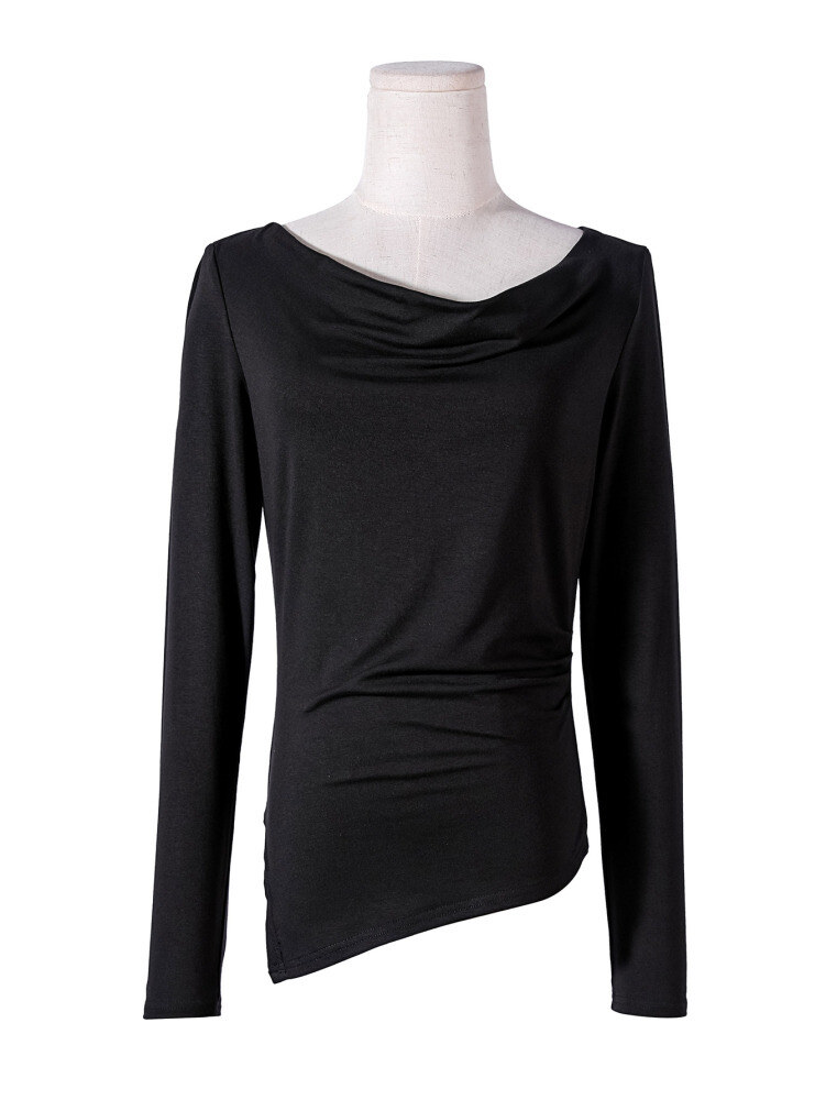 Top manche longue en coton stretch, idéal pour l'automne, fabriqué en Chine - Collection Femme Automne/Hiver 2025/2026