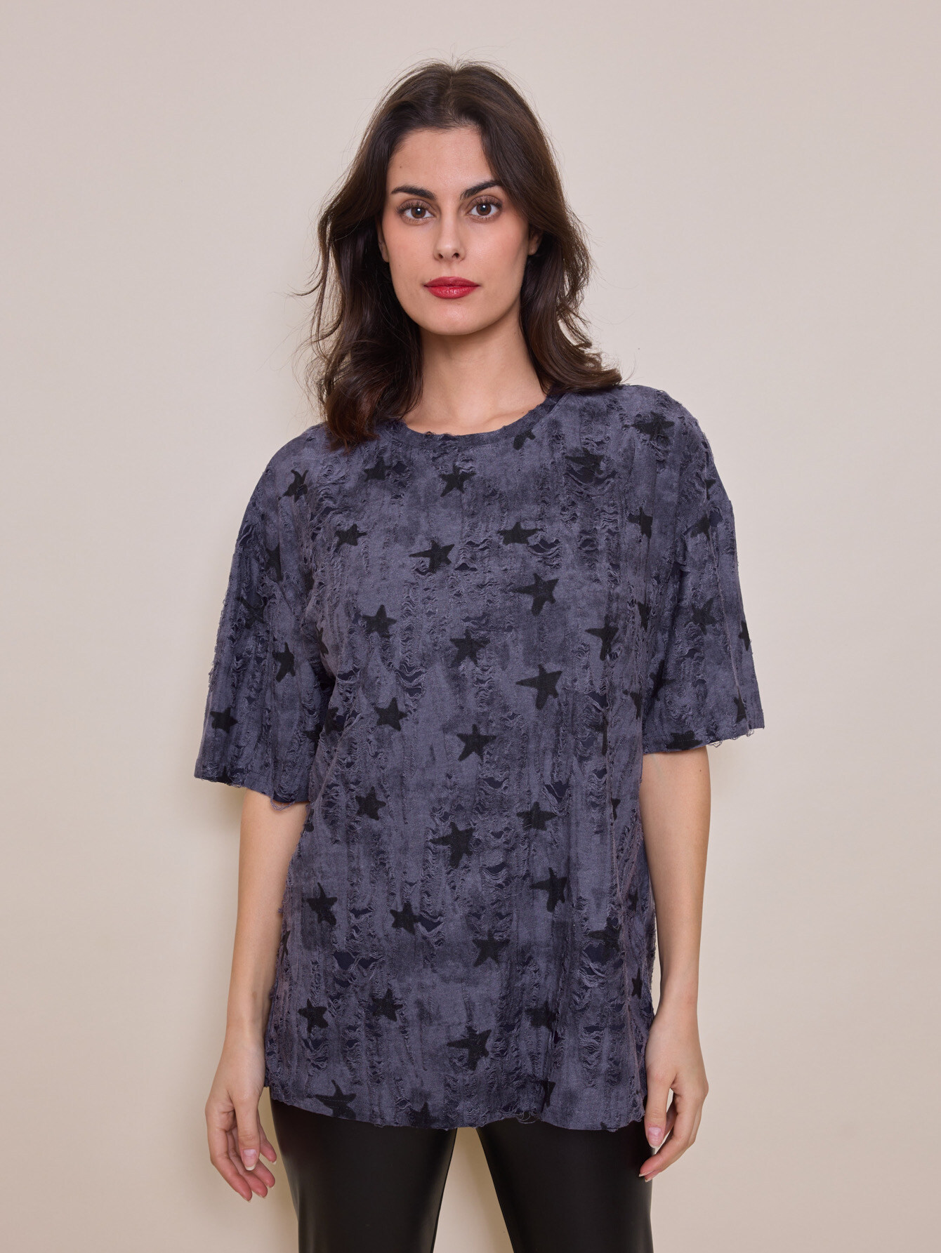 Grossista By Swan - T-shirt oversize con stampa di stelle