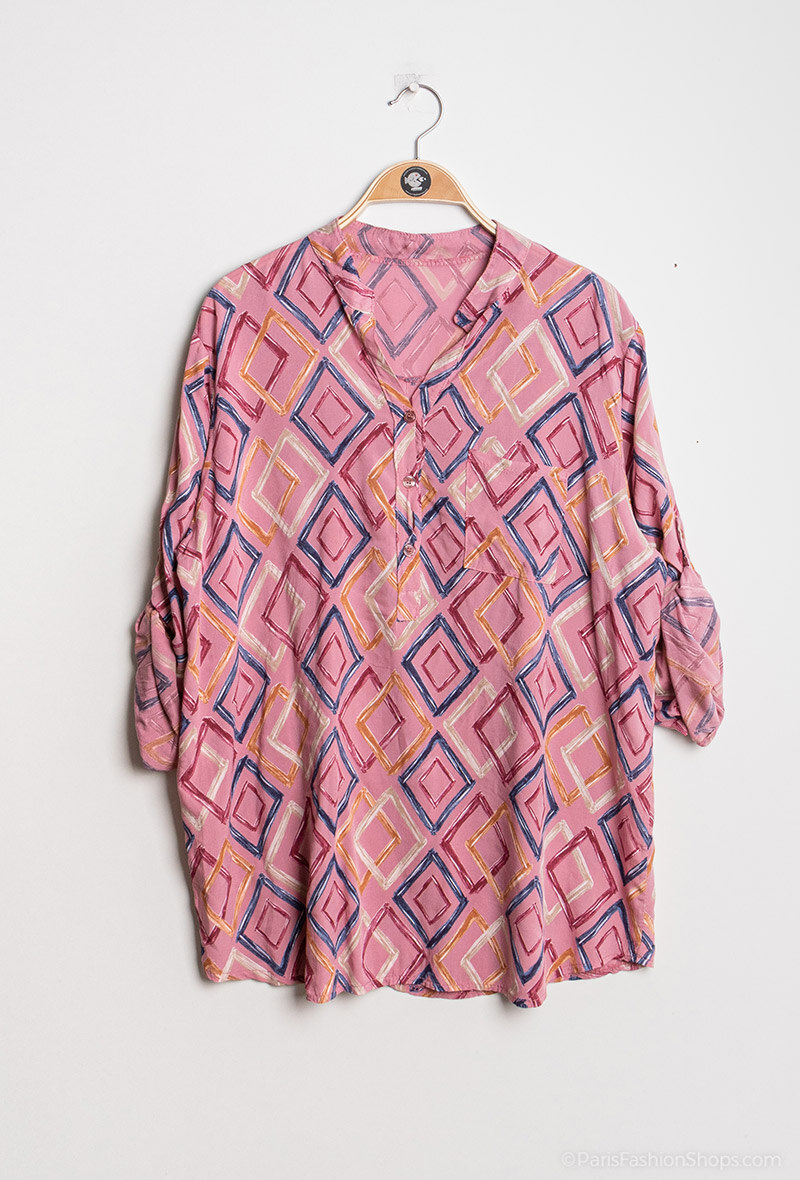Grossiste C'Belle - Blouse à imprimé losanges