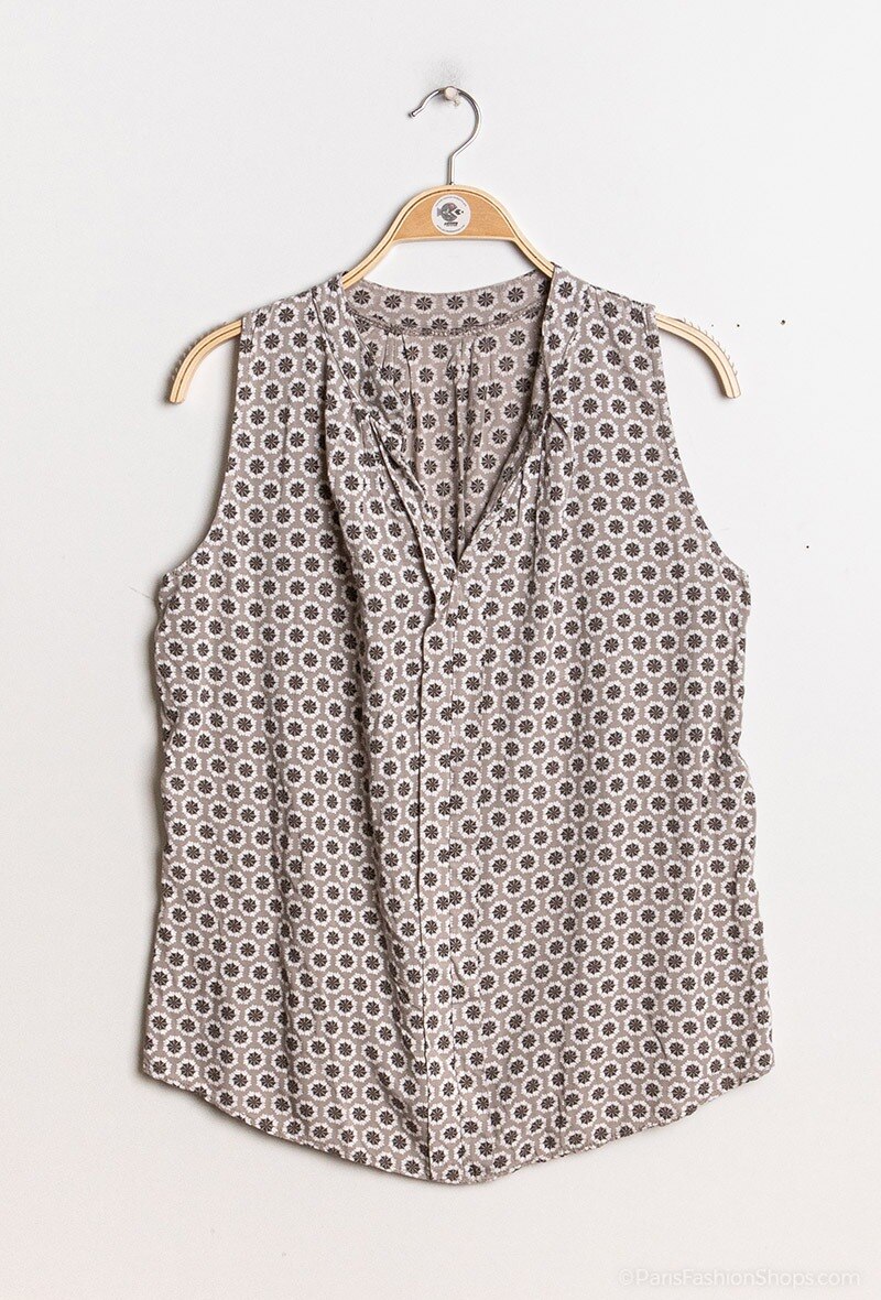 Grossiste C'Belle - Blouse imprimée sans manches