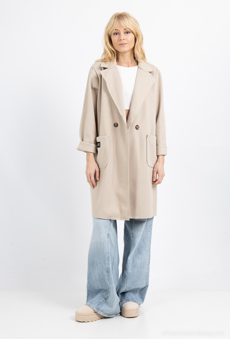 Wholesaler C'Belle - Mid-length coat with 2 front pockets