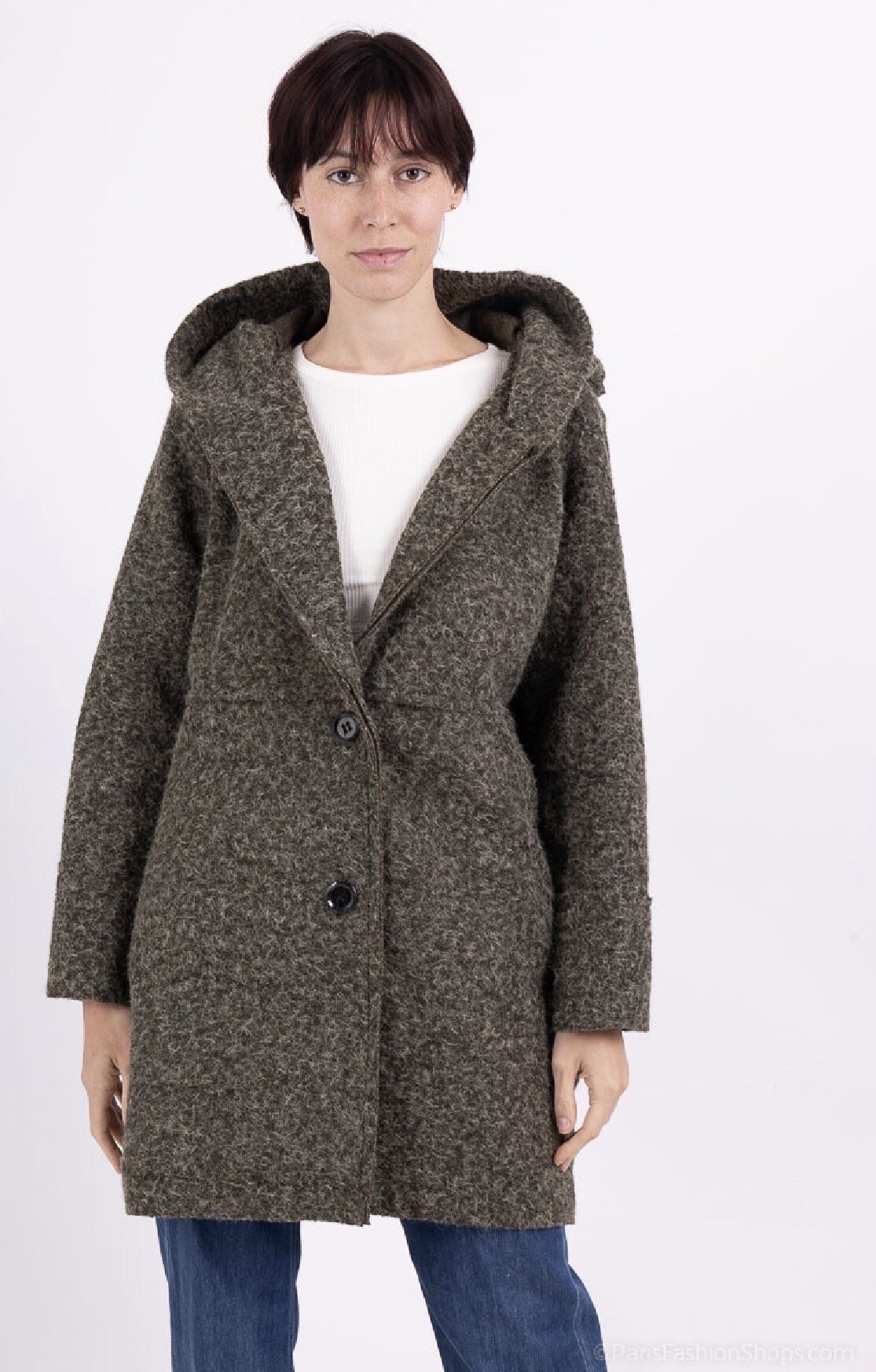 Grossiste C'Belle - Manteau long en laine mélanger