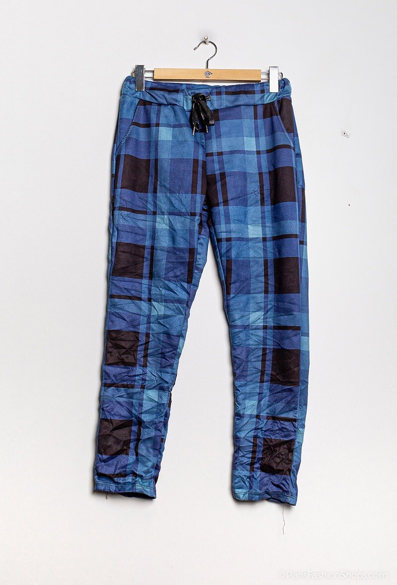 Grossiste C'Belle - Pantalon en suédine avec carreaux