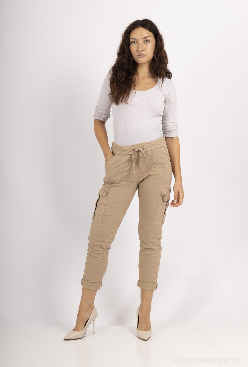 Grossiste C'Belle - Pantalon uni cargo