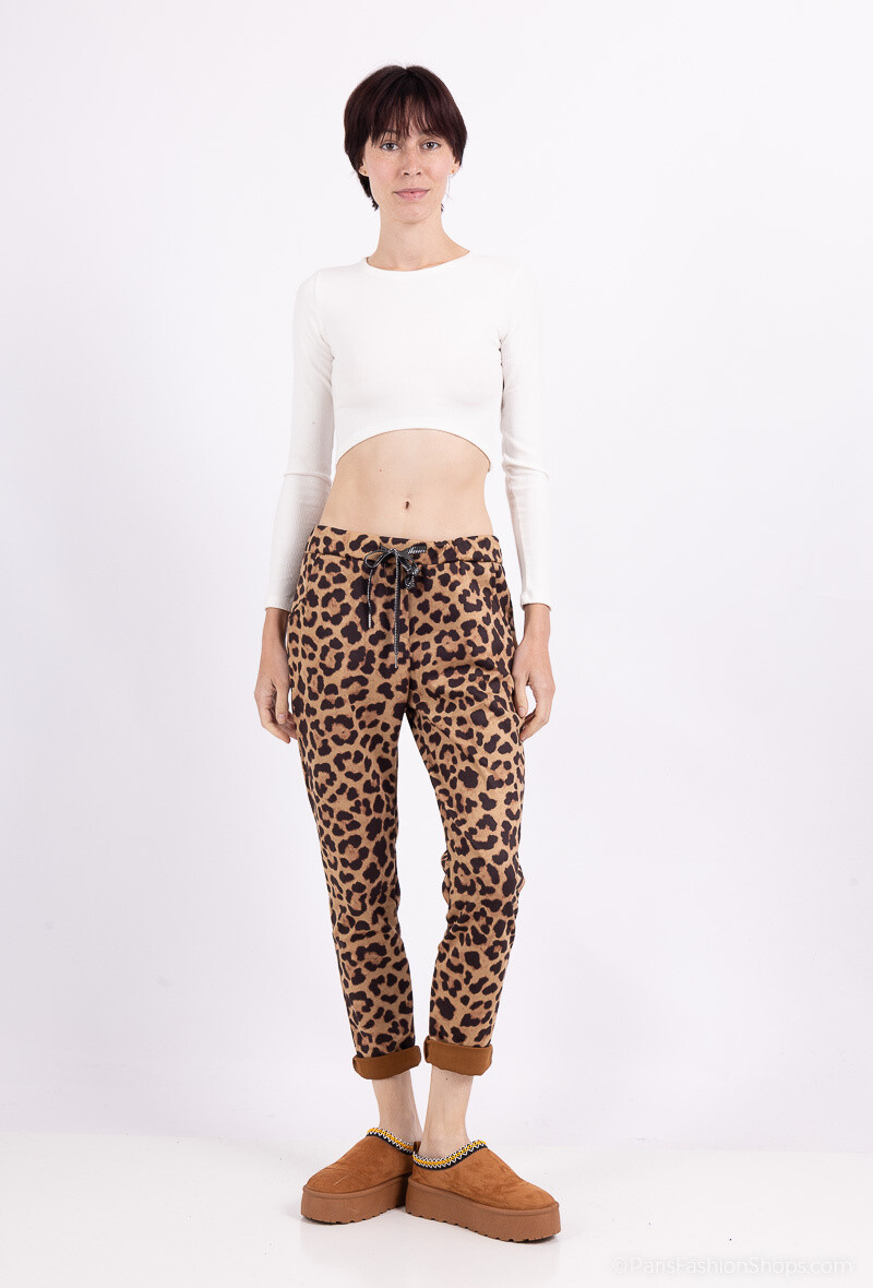 Grossiste C'Belle - Pantalon en suédine imprimé