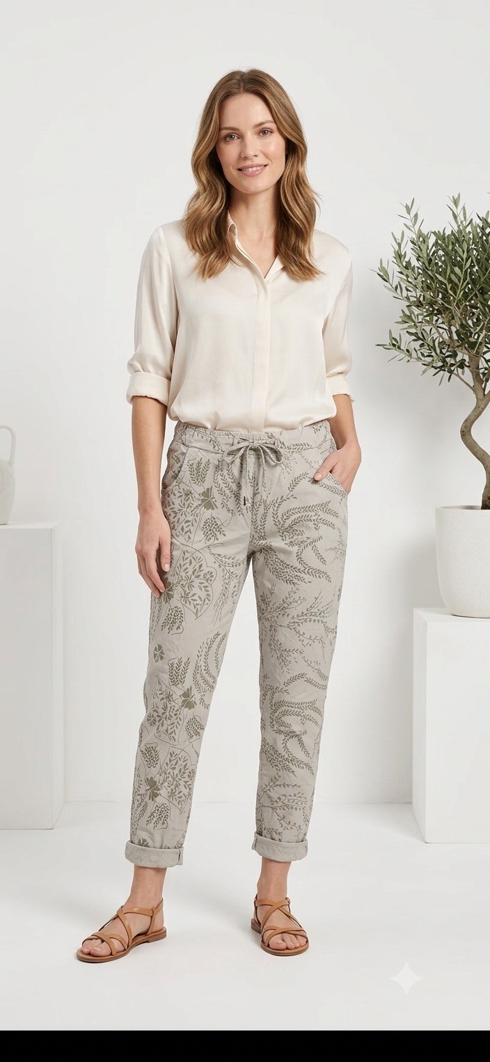 Grossiste C'Belle - PANTALON IMPRIME LONGUEUR 100CM TOUR DE HANCHES 54CM