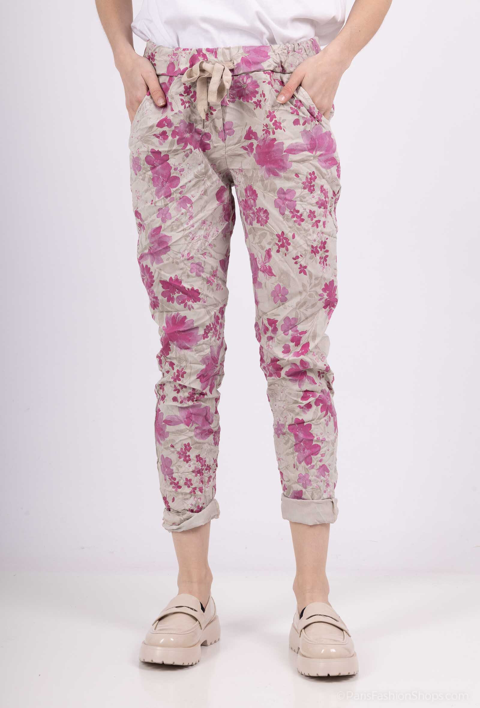 Grossiste C'Belle - Pantalon imprimé fleurs avec 2 poches