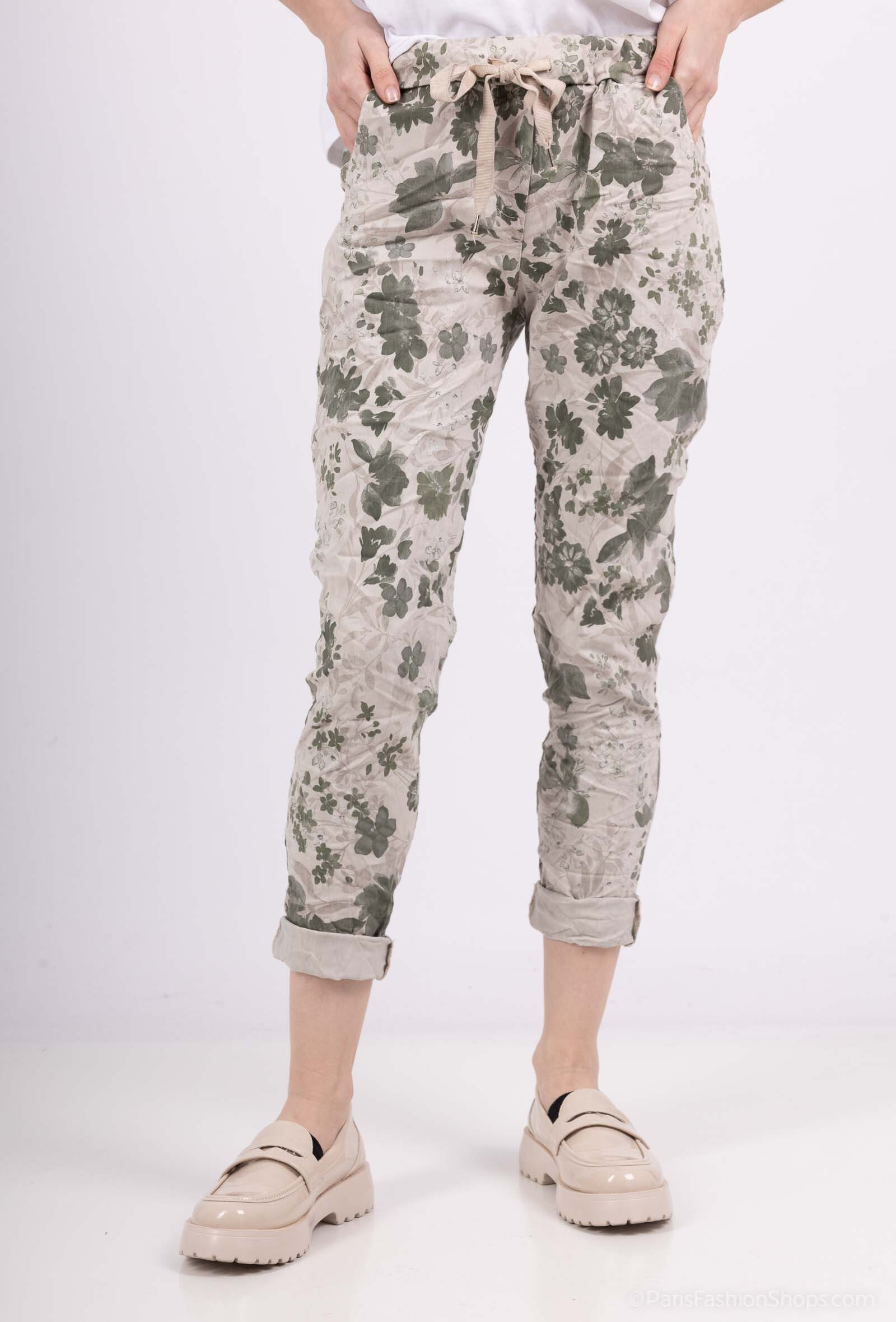 Grossiste C'Belle - Pantalon imprimé fleurs avec 2 poches