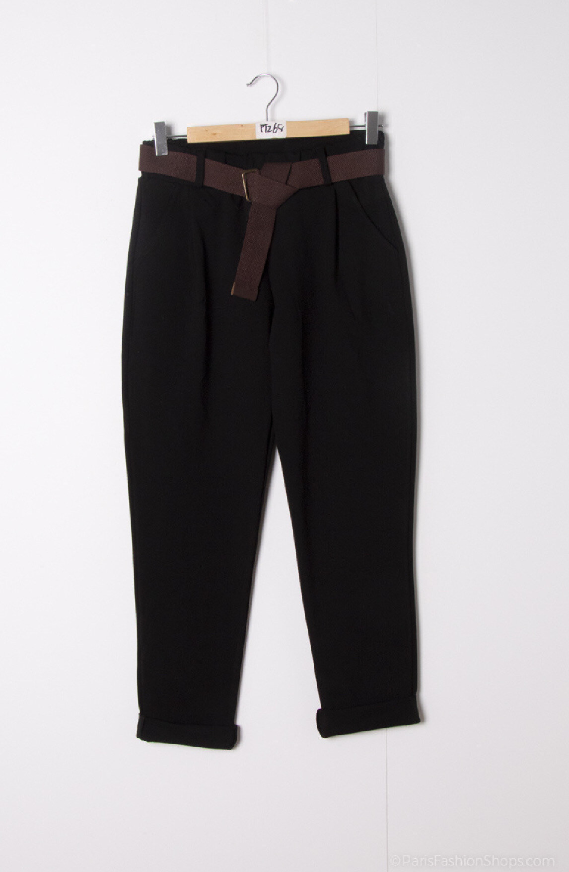 Grossista C'Belle - Pantaloni in camoscio liscio con cintura