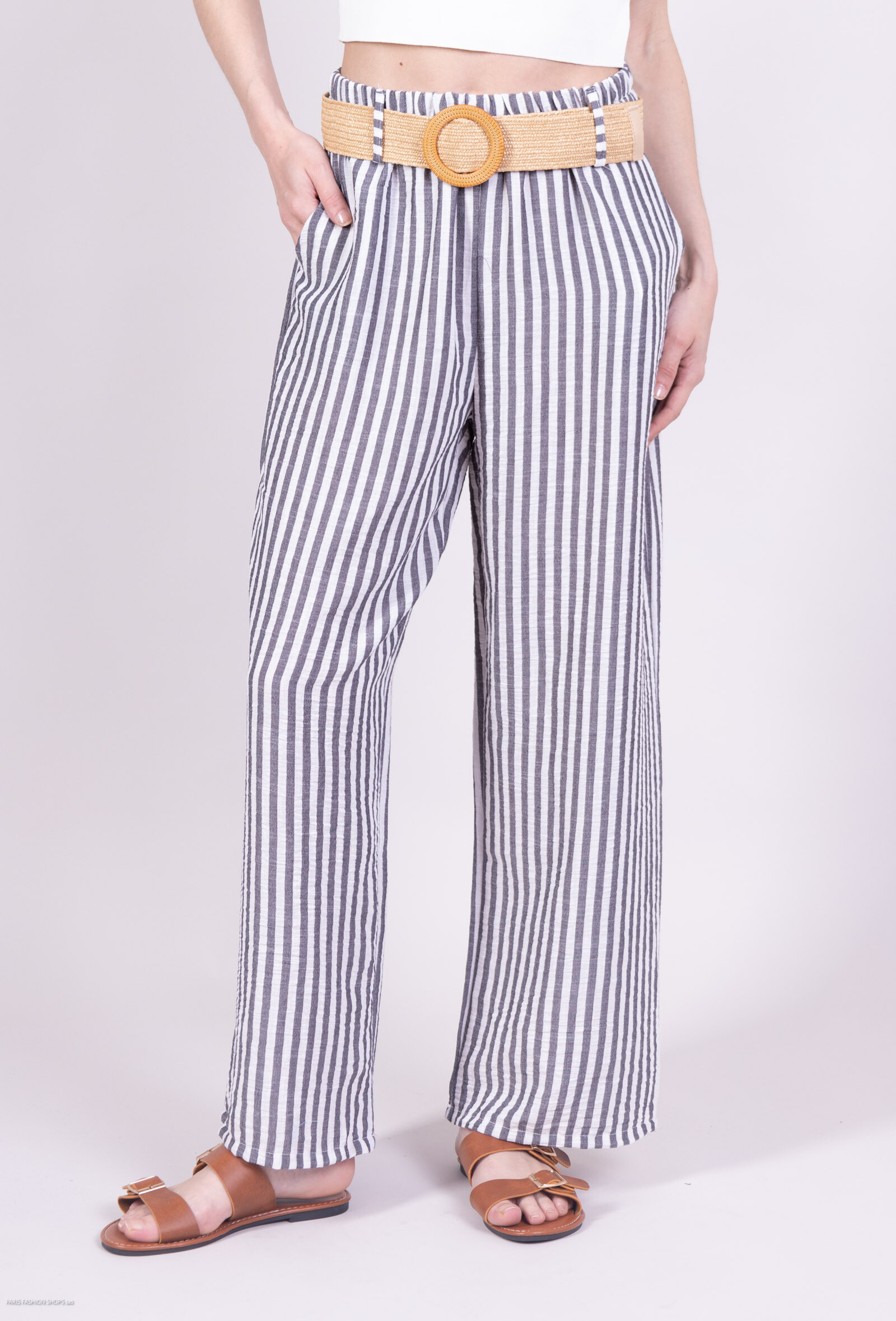 Mayorista C'Belle - Pantalones estampados con dos bolsillos en la parte delantera y un cinturón