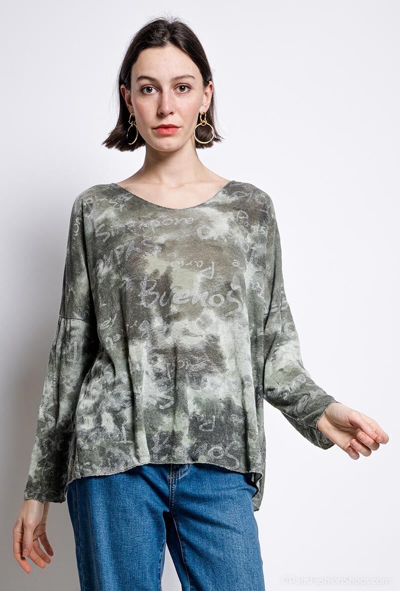 Grossiste C'Belle - Pull fin imprimé