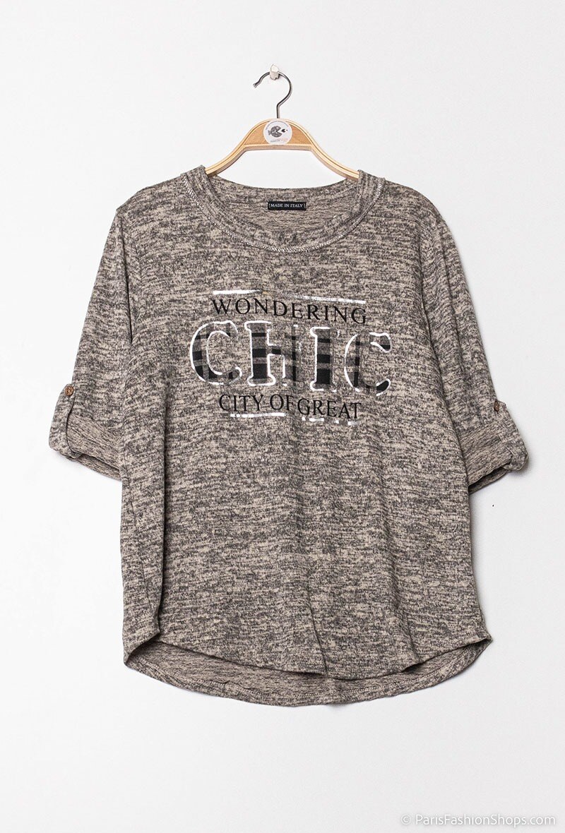 Wholesaler C'Belle - Knit sweater with writing