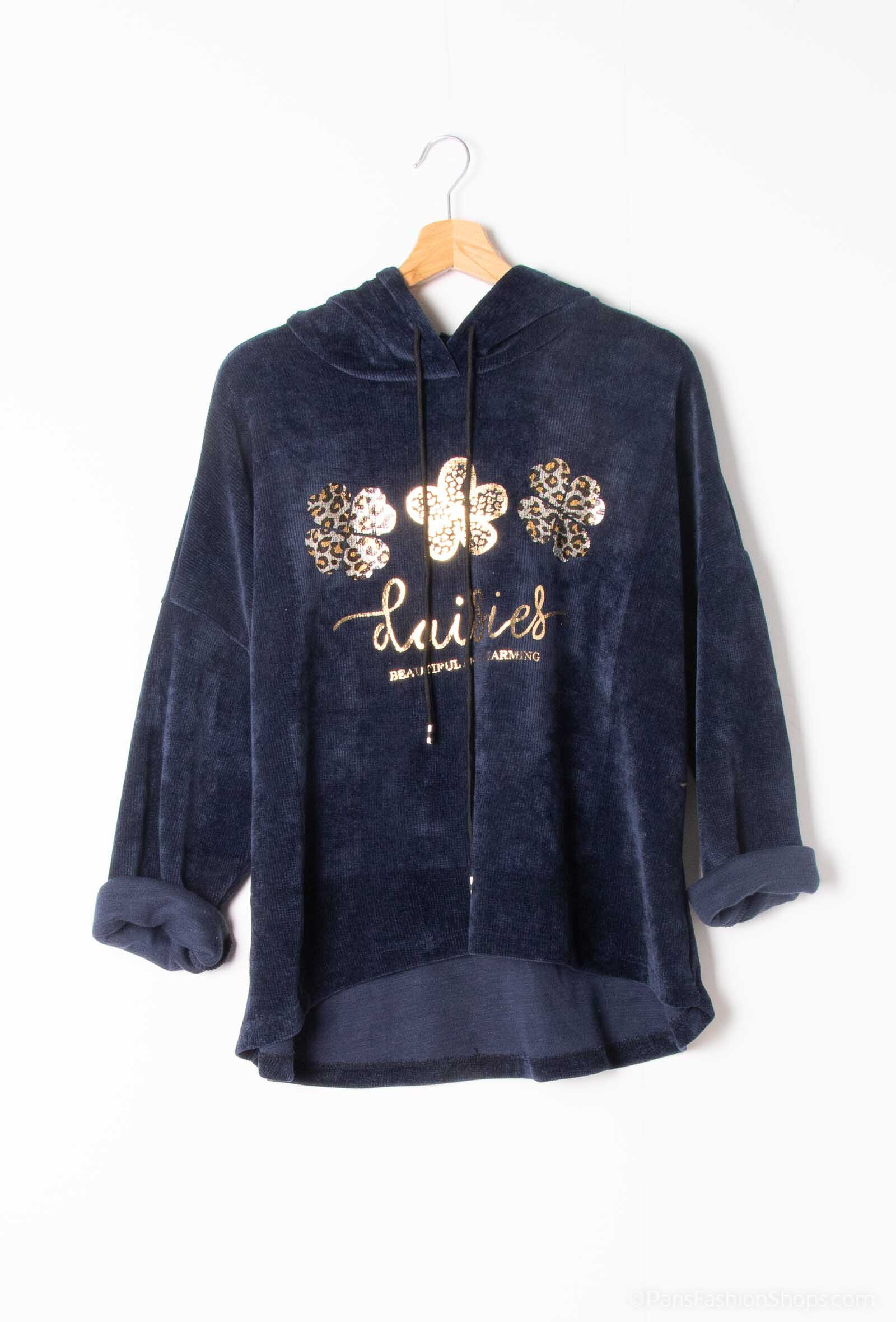 Wholesaler C'Belle - Printed sweatshirt with velvet hood
