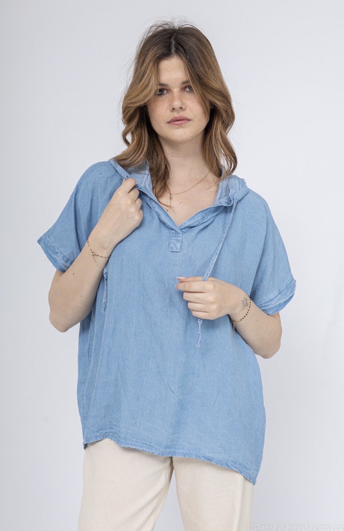 Grossiste C'Belle - SWEAT SHIRT EN DENIM TENCEL