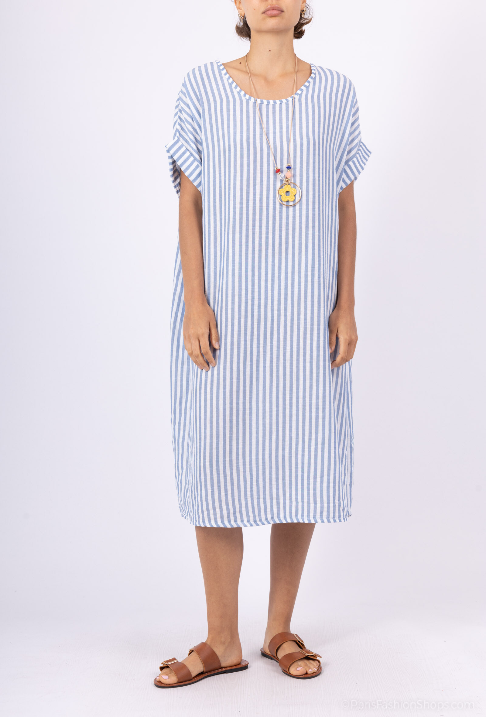 Grossiste C'Belle - Tunique imprimé à rayure avec un collier