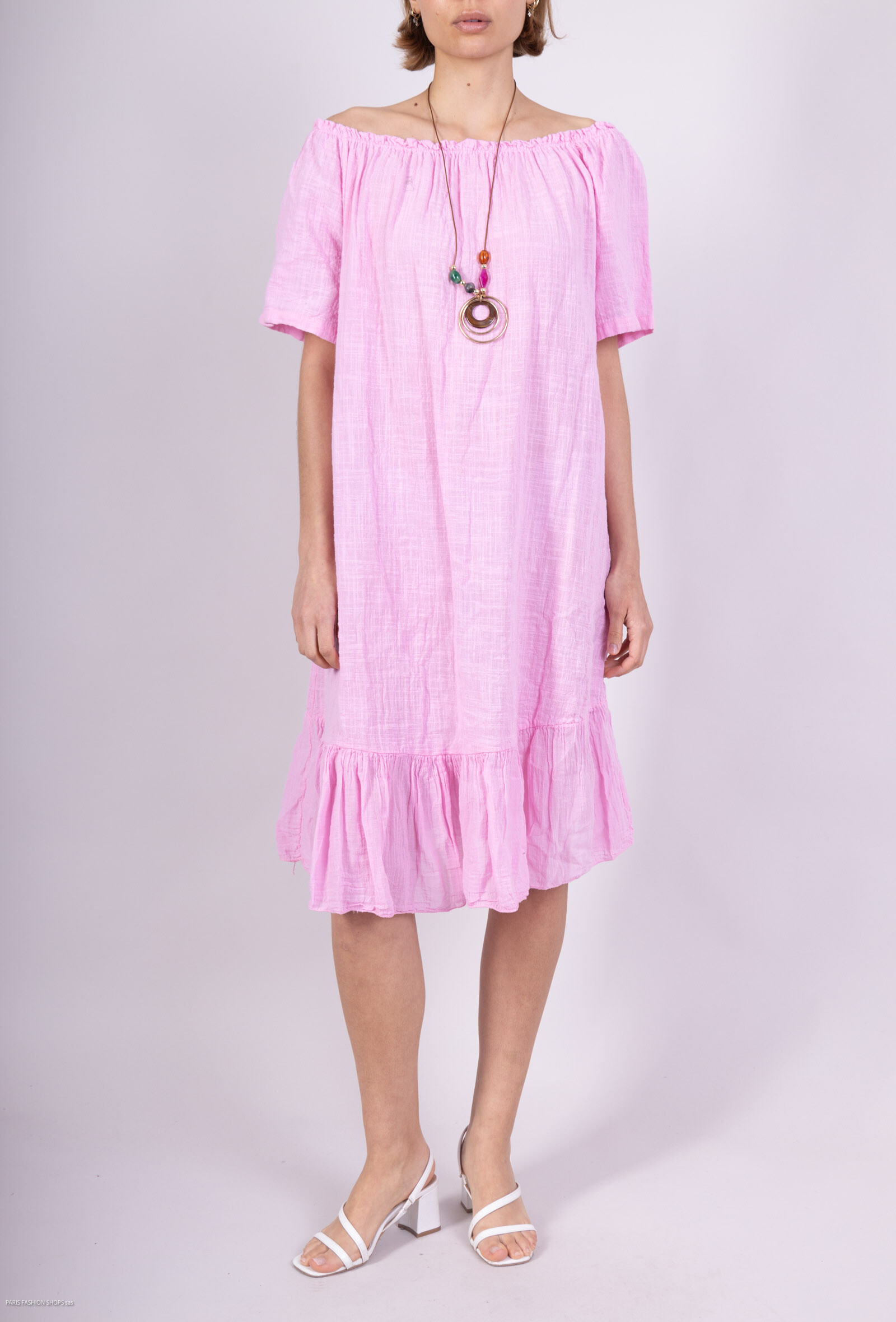 Wholesaler C'Belle - UNE Tunic short sleeve with a necklace