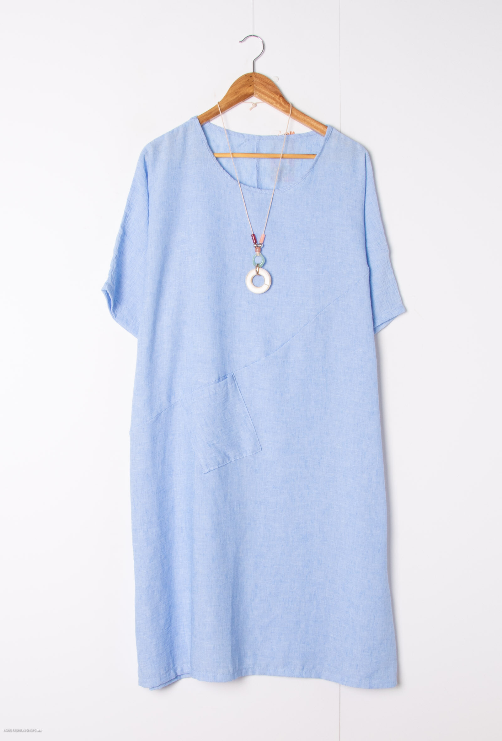 Grossiste C'Belle - Tunique uni avec collier et une poche à l'avant