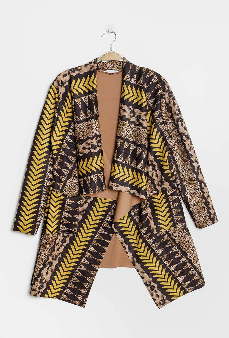 Grossiste C'Belle - Veste effet daim imprimée