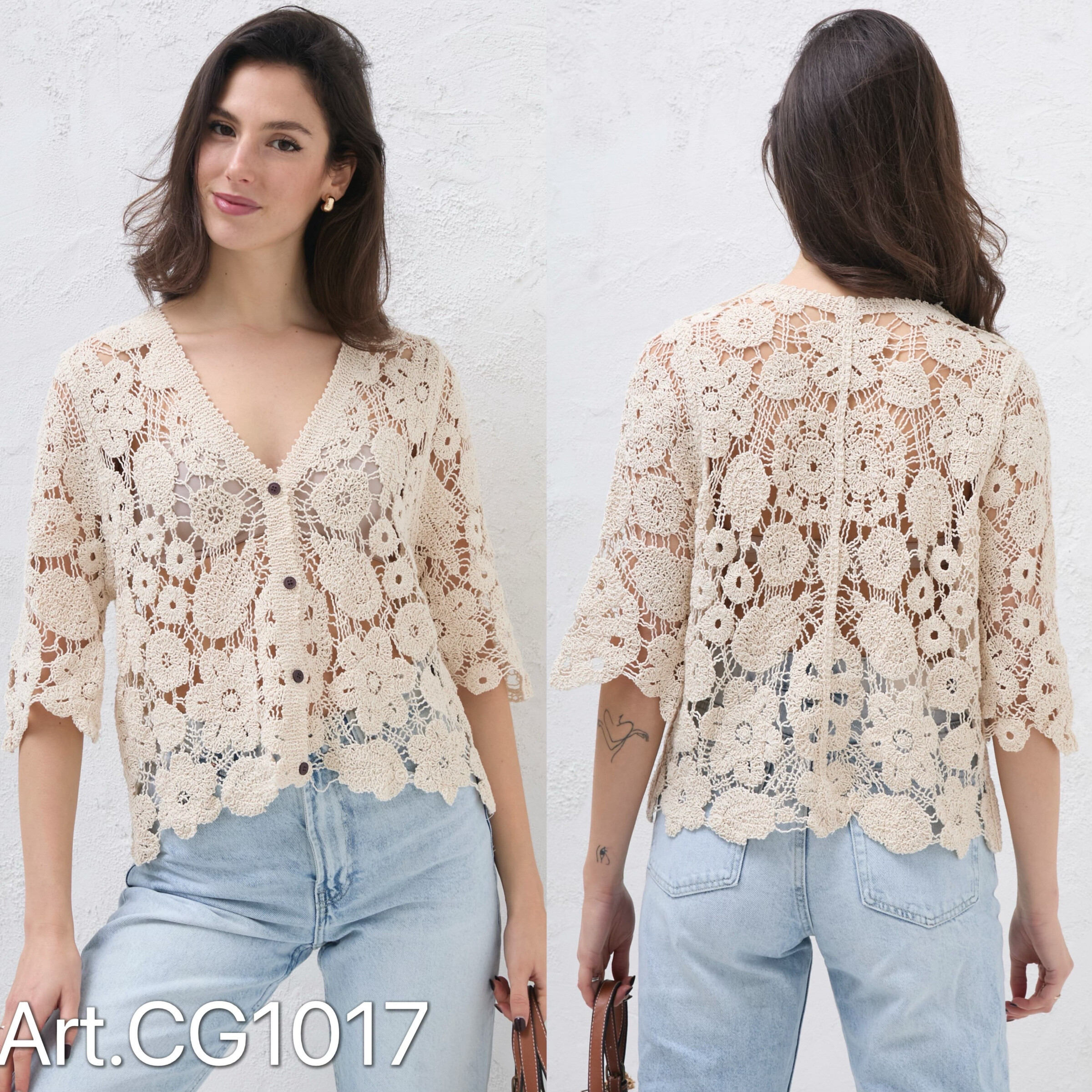 Wholesaler C.CONSTANTIA - Lace vest 3/4 sleeve